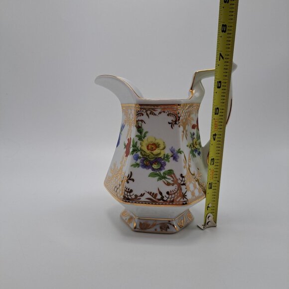 Royal Danube Ornate Floral Gold Trim Hexagonal Pitcher Pot - Picture 12 of 15